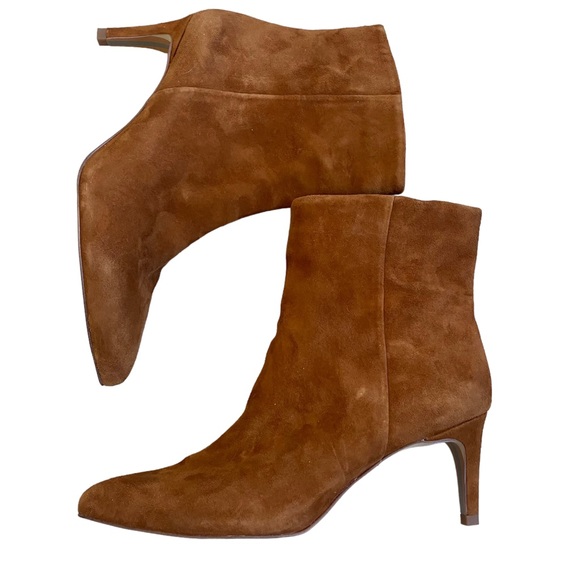 NEW Sam Edelman Ulissa suede pointy kitten heel boots booties cognac brown 7 37 - Picture 2 of 15